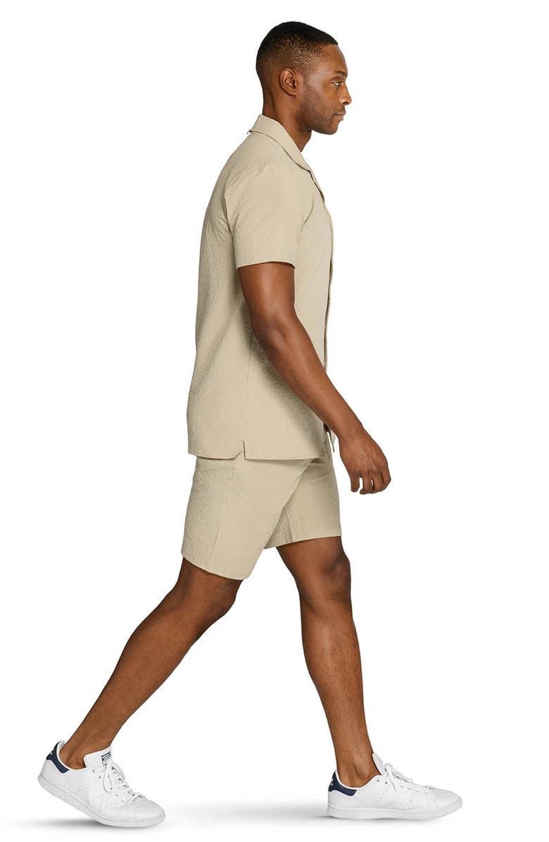 W.R.K Slim Fit Drawstring Seersucker Shorts, Alternate, color, Tan