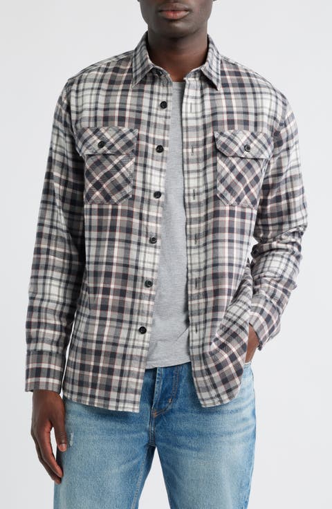 Burnside Plaid Flannel Button-Up Shirt