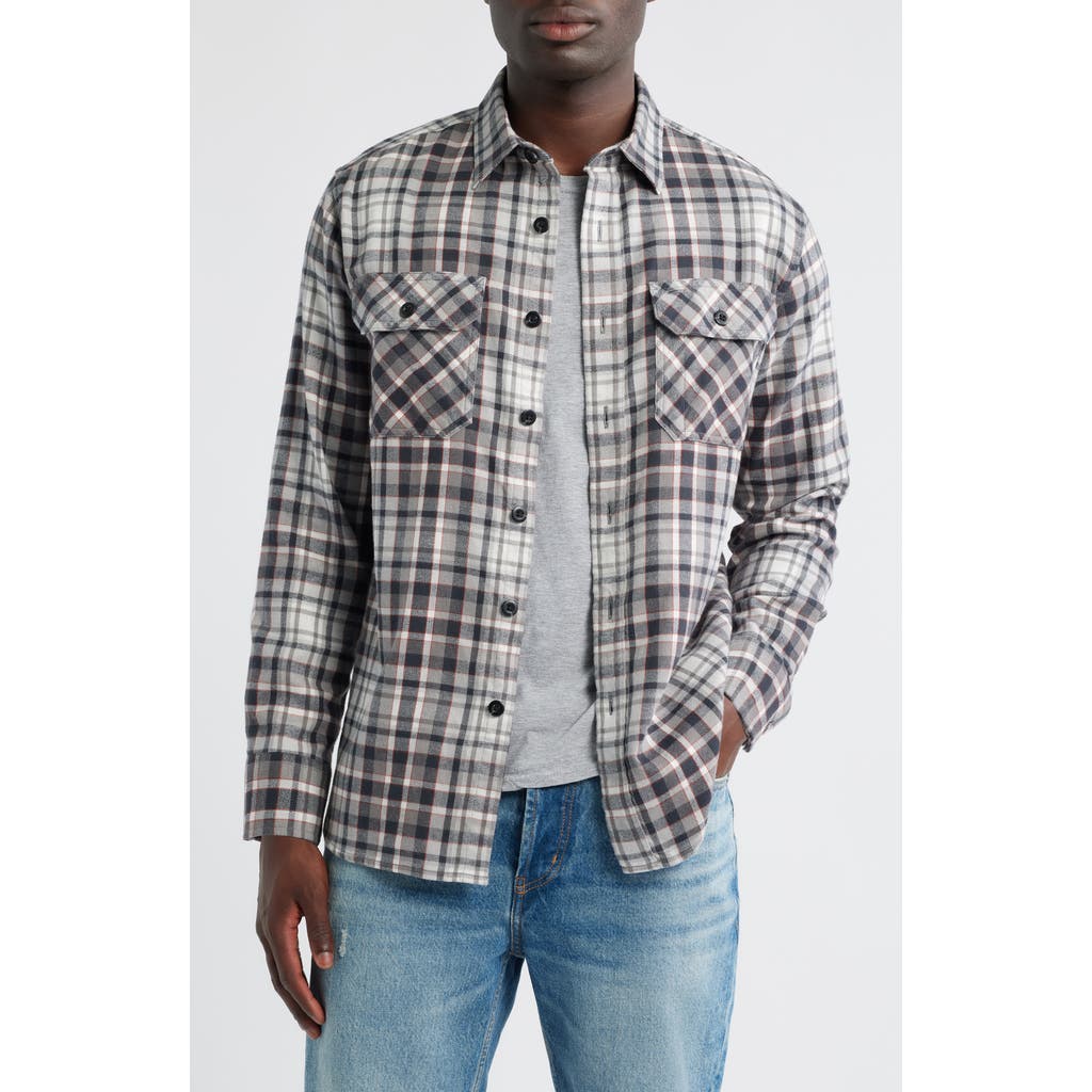 Pendleton Burnside Plaid Flannel Button-up Shirt In Gray