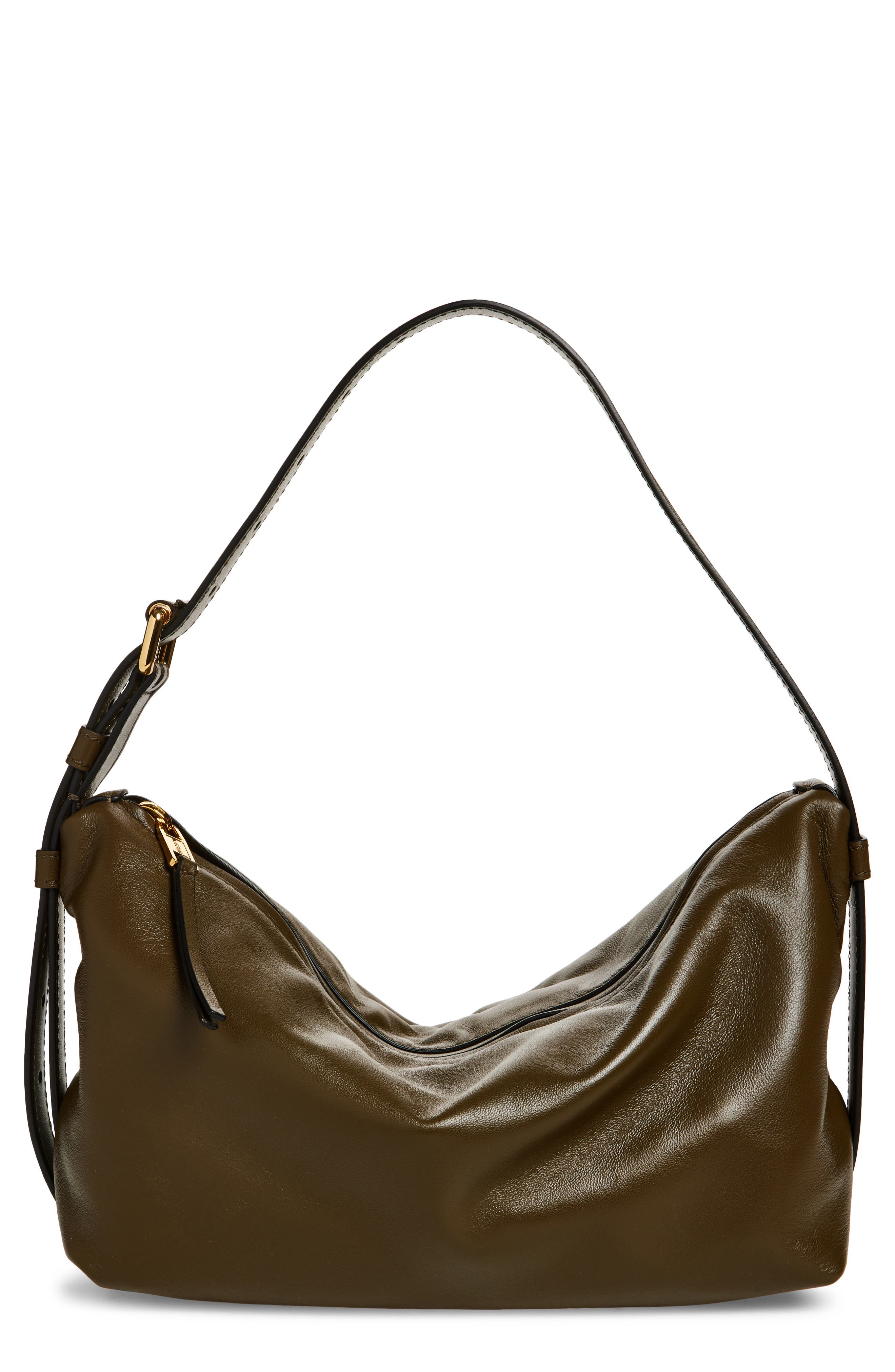 Moschino Tie Me Leather Shoulder Bag, Main, color, 