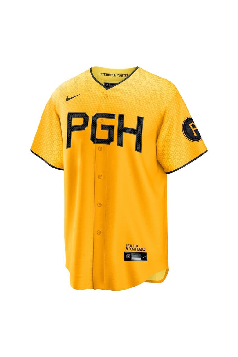 Men's Nike  Gold Pittsburgh Pirates City Connect Replica Jersey, Alternate, color, Gold