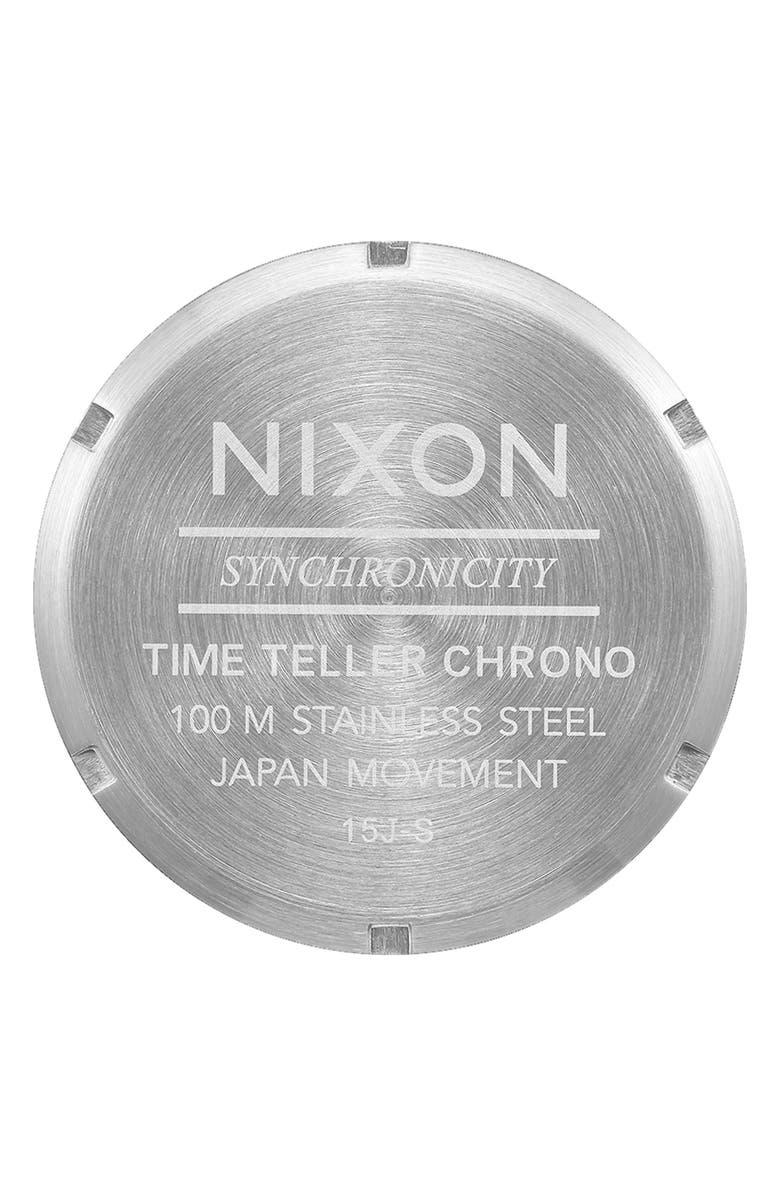 Nixon Time Teller Chronograph Bracelet Watch, 40mm, Alternate, color, Chrome / Black / Chrome Sunray