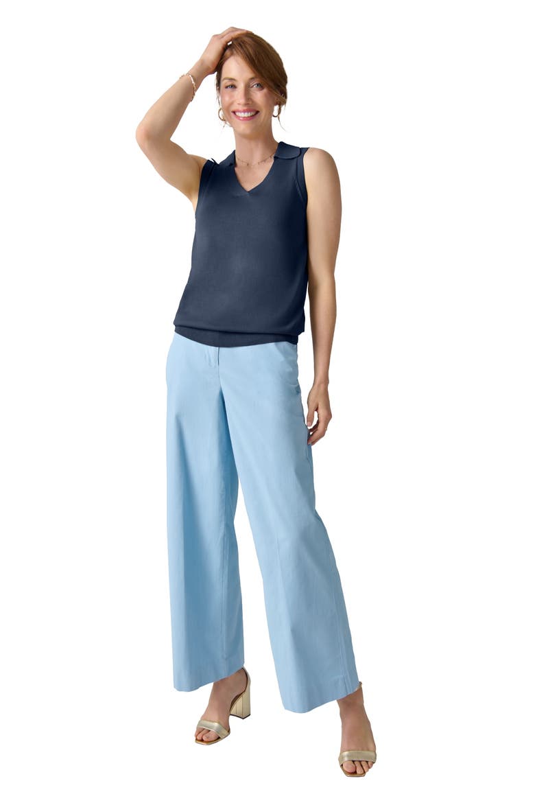 Sleeveless Pullover Polo Sweater, Main, color, NAVY