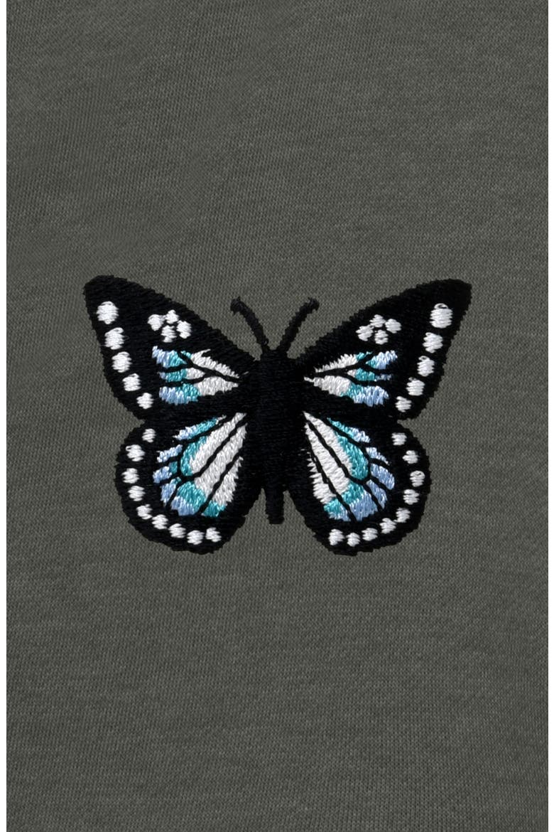 Womens Butterfly Midweight Washed Fleece Shorts, Alternate, color, Shadow