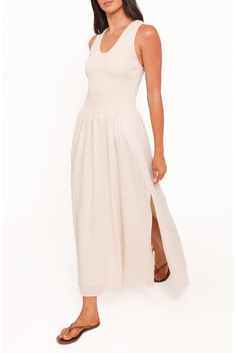 Dimity Smocked Maxi Dress, Alternate, color, OATMEAL