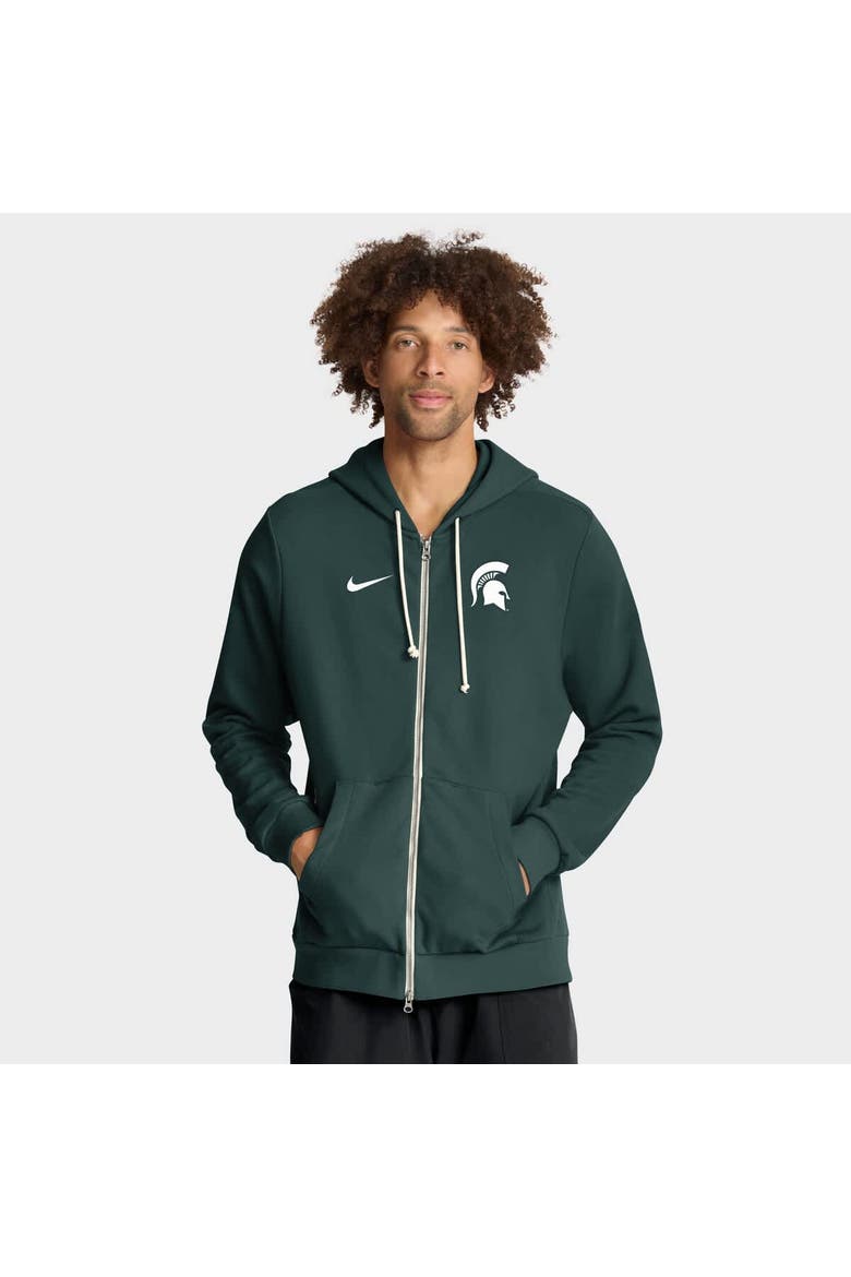 Men's Nike Green Michigan State Spartans 2025 Sideline Standard Issue Dri-FIT Full-Zip Hoodie, Main, color, Green