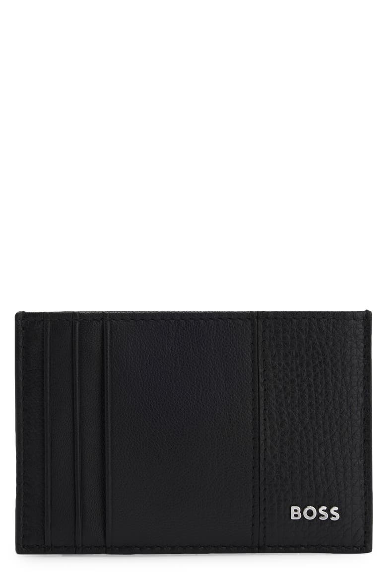 New Crosstown Leather Card Case, Main, color, BLACK