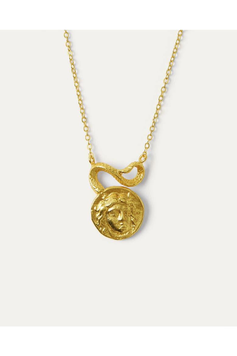 Gorgon Medusa Pendant Necklace, Main, color, Gold