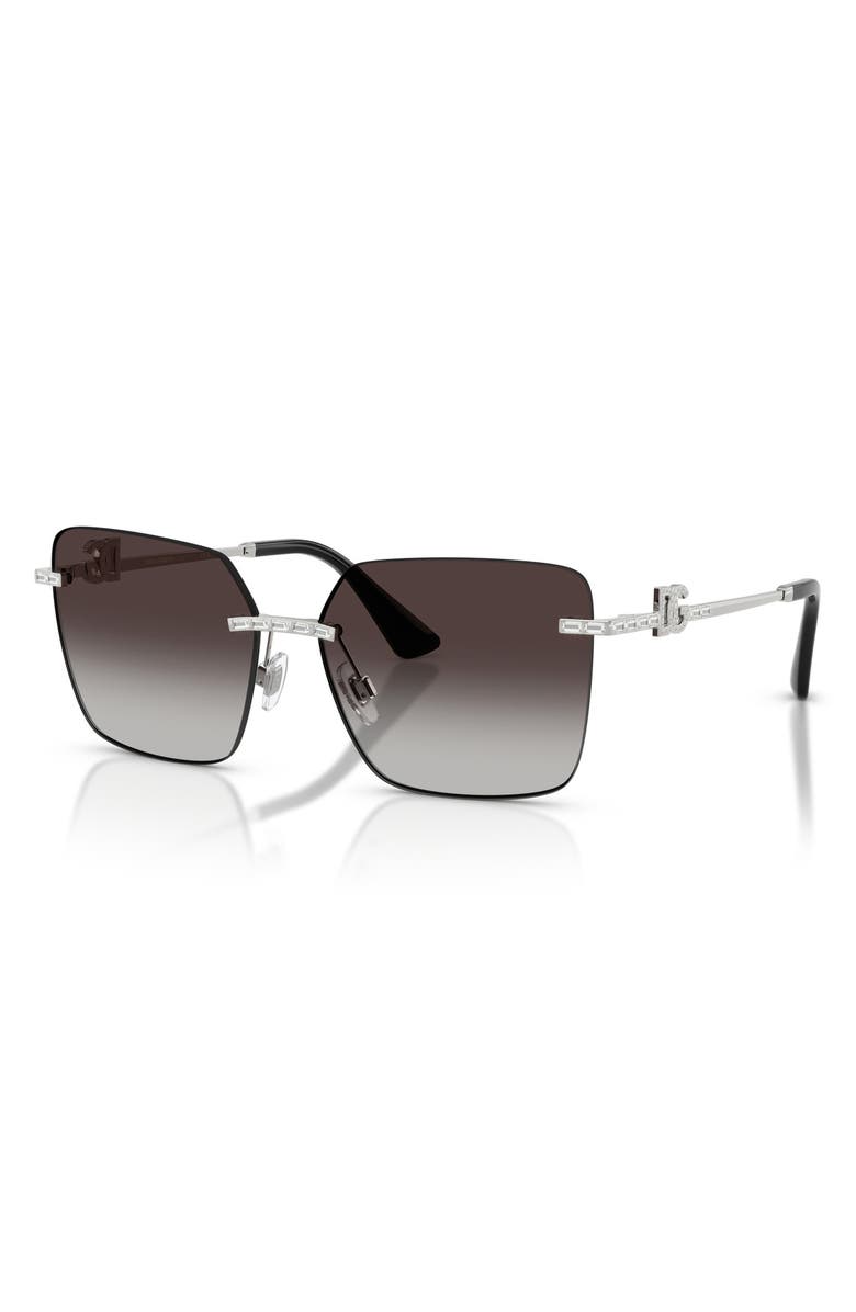 Dolce&Gabbana 59mm Rimless Square Sunglasses, Alternate, color, Silver / Grey Gradient