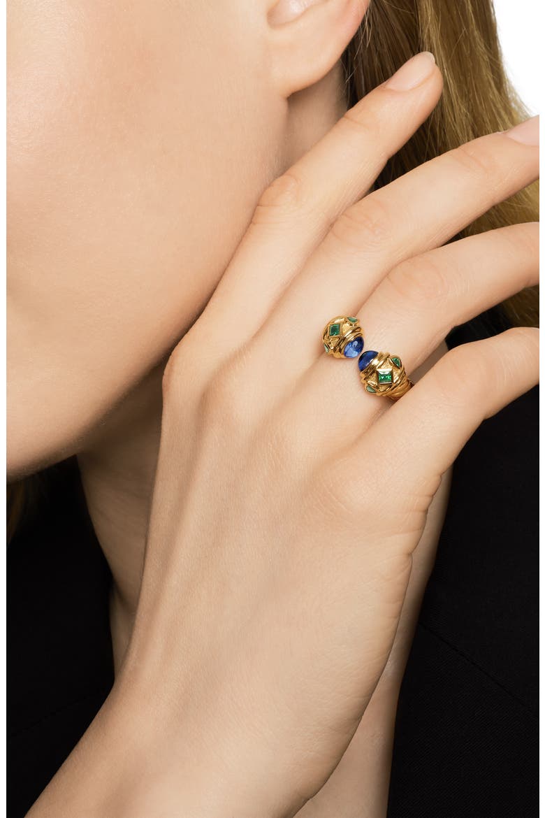 Renaissance Color Open Ring in 18K Yellow Gold with Tansanite & Tsaorite, Alternate, color, 18K YELLOW GOLD