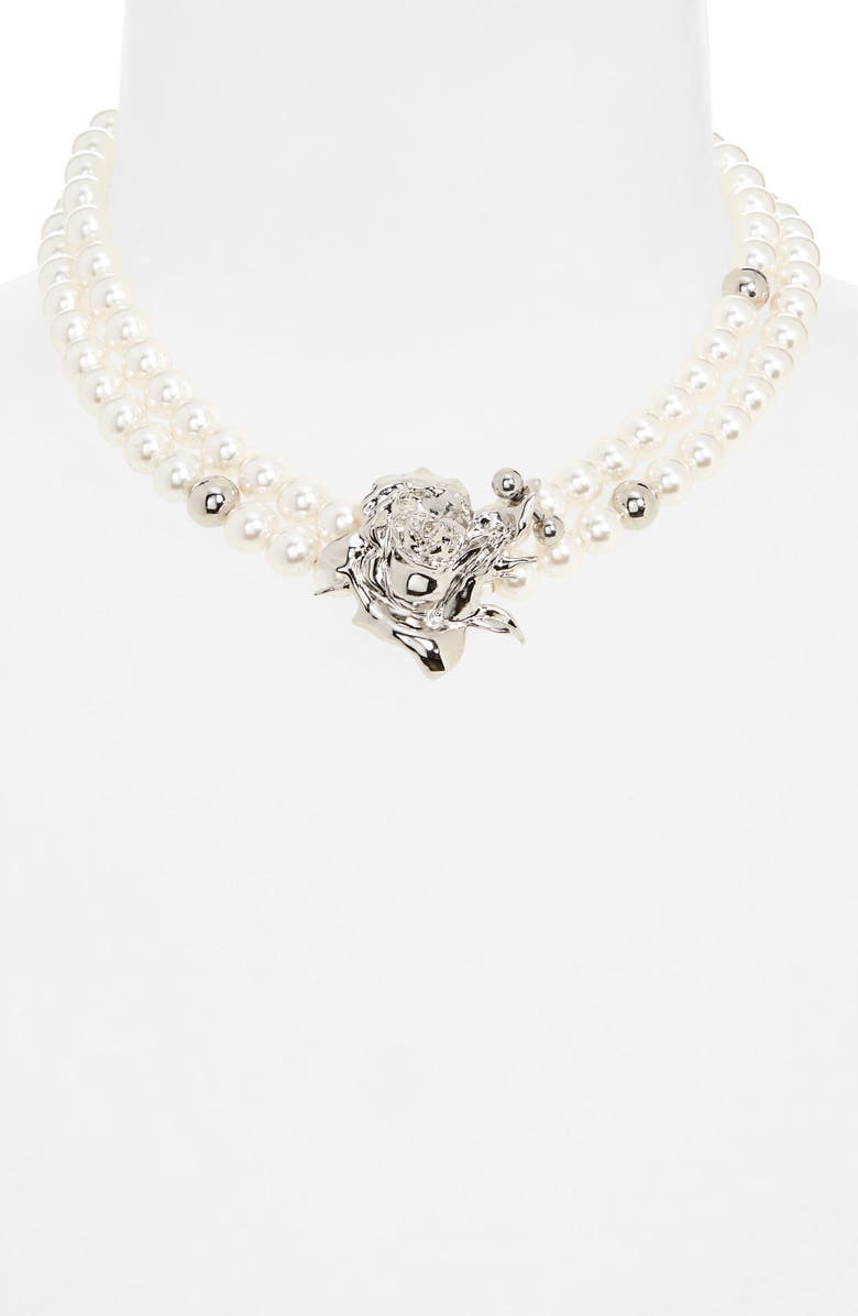 Justine Clenquet Betsy Imitation Pearl Layered Choker Necklace, Alternate, color,