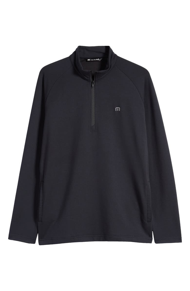 TravisMathew Valiant Quarter Zip Pullover, Alternate, color, Black