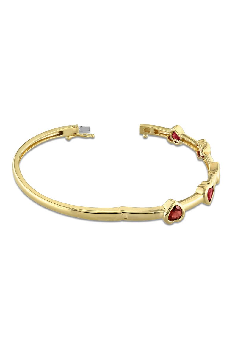 Garnet Heart Station Bangle, Alternate, color, RED