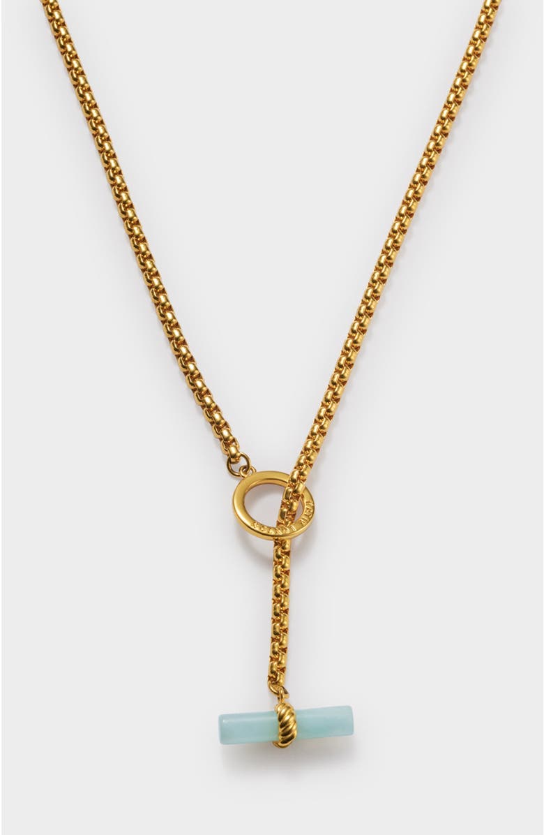 Katie Loxton Azura T-Bar Necklace, Main, color, Gold Coated