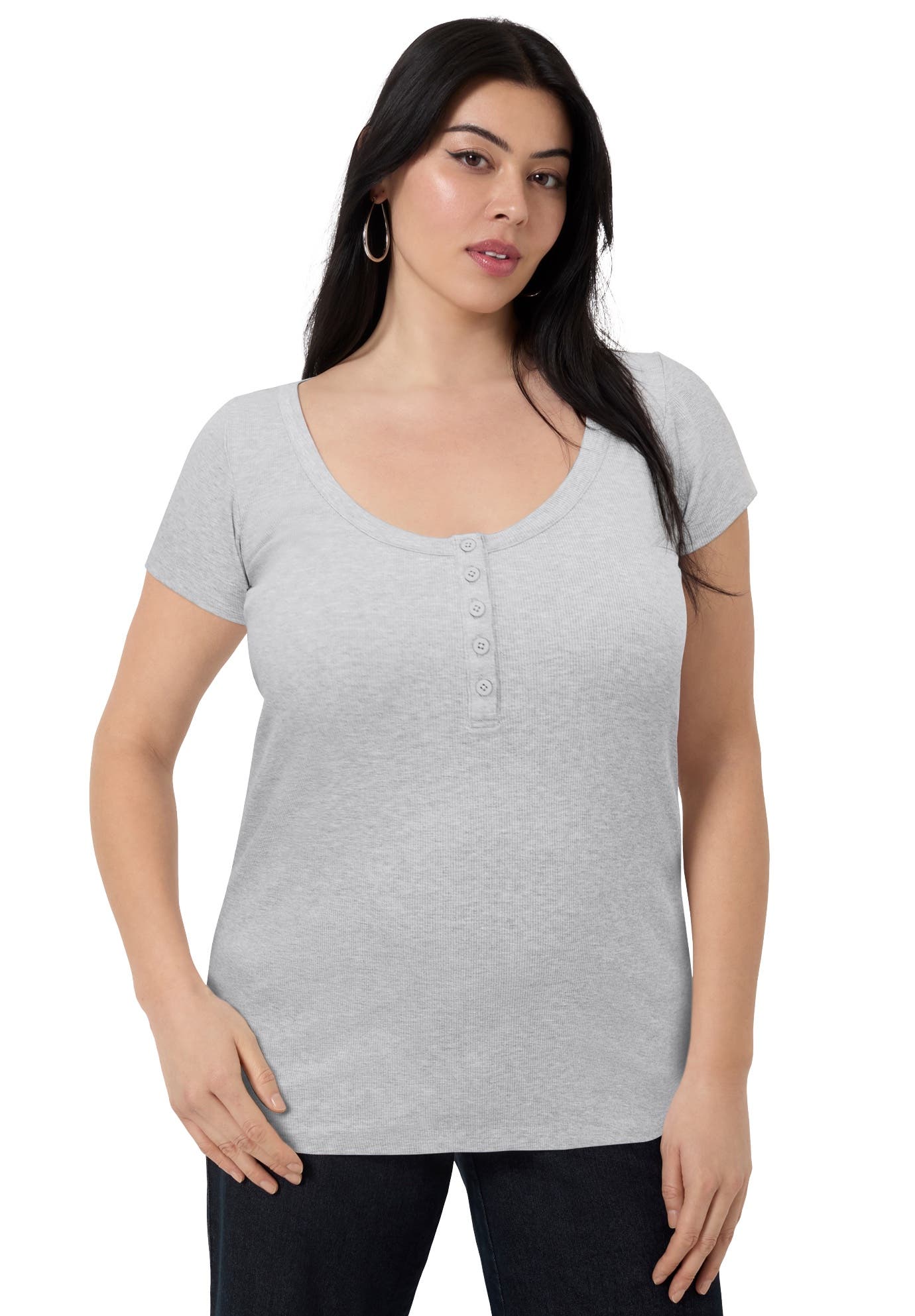 Ribbed Henley Top - image 3