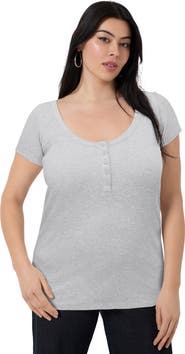 June + Vie Ribbed Henley Top