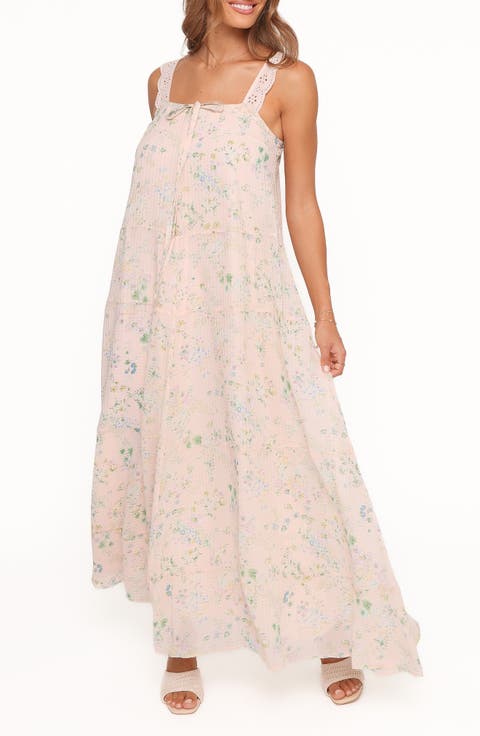 Caroline Eyelet Floral Maxi Sundress