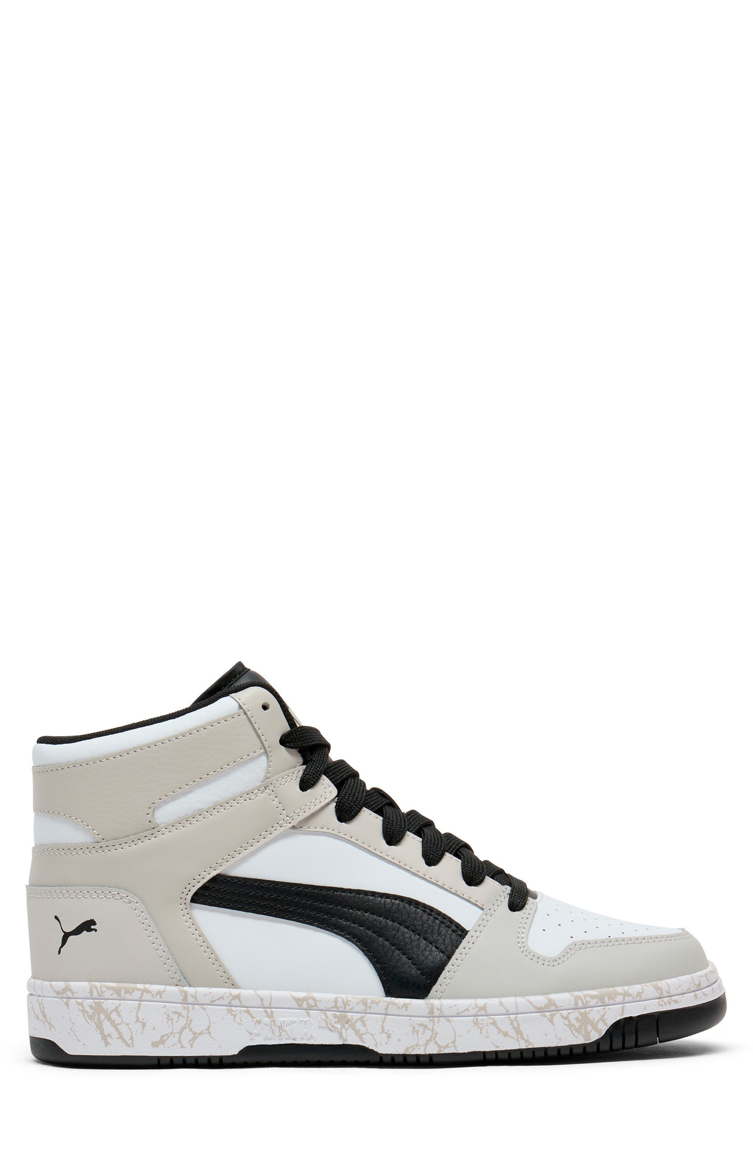 PUMA Rebound Layup Atypical High Top Sneaker, Alternate, color, Puma White- Black-Gray Violet
