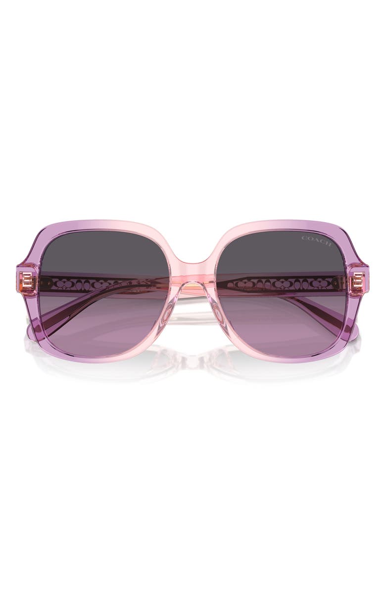 COACH 54mm Square Gradient Sunglasses, Main, color, Pink Gradient