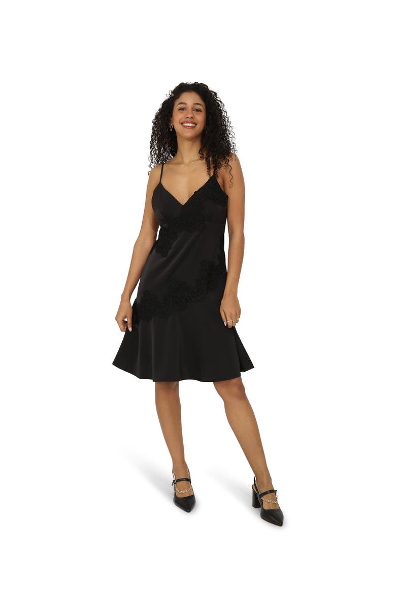 Belle & Bloom Real Love Slip Dress, Main, color, Black