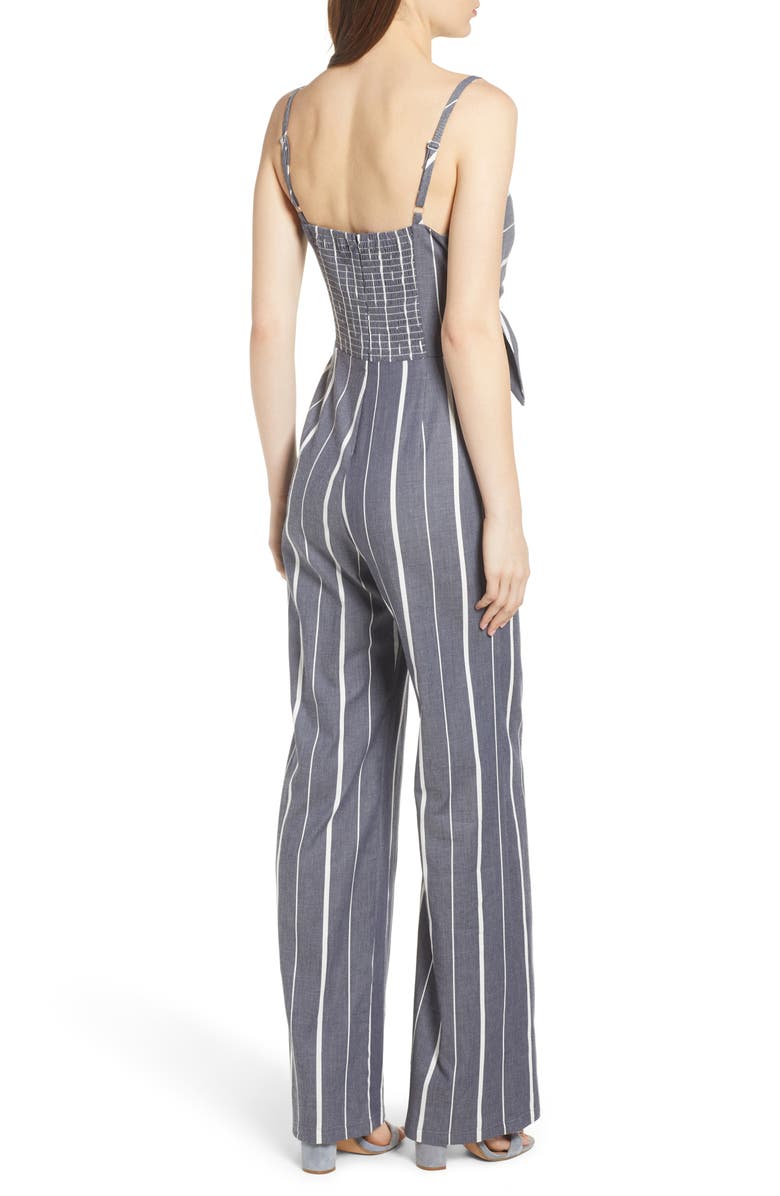 Socialite Double Tie Front Jumpsuit, Alternate, color,