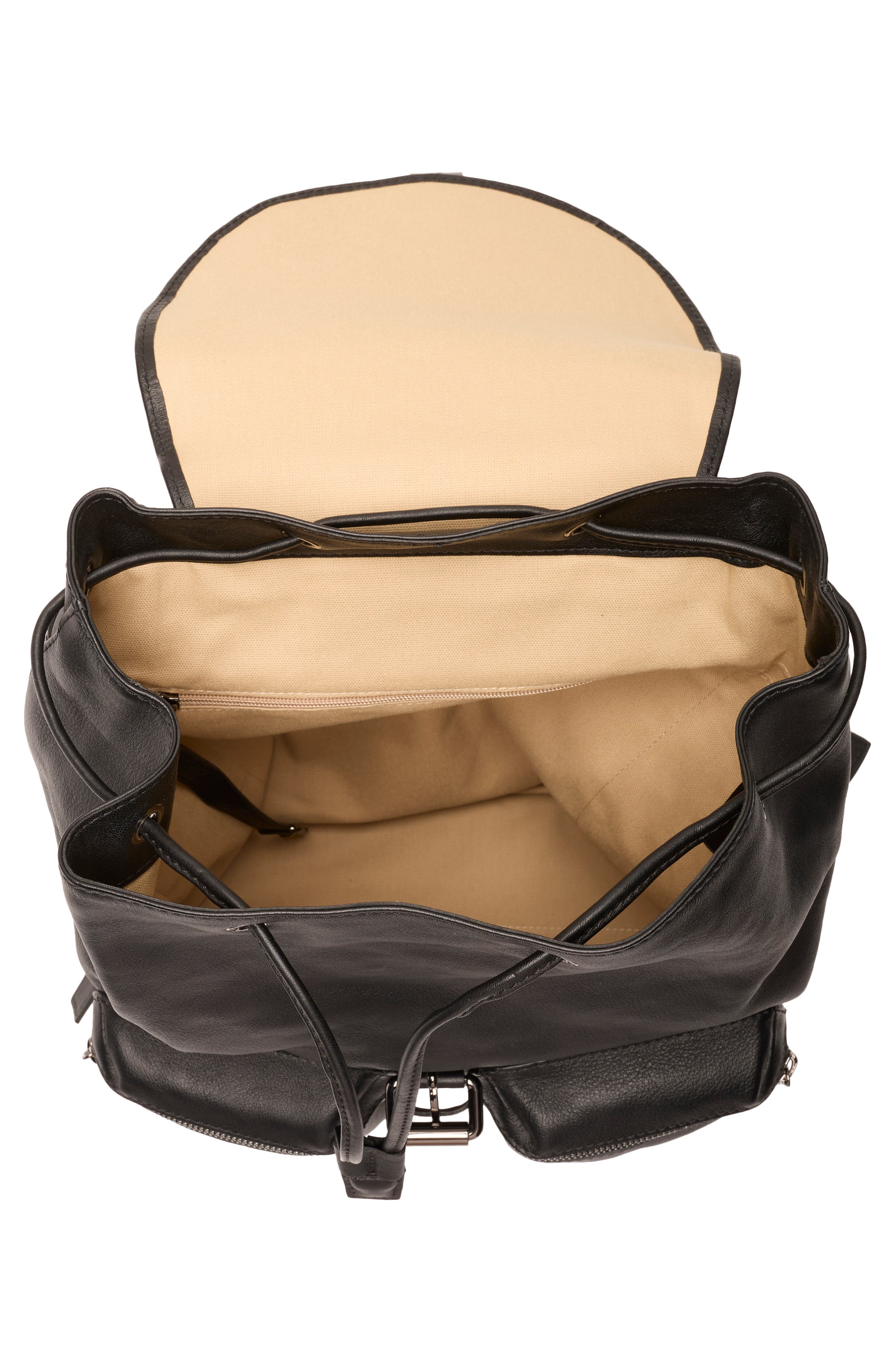Longchamp LC3D Medium Leather Backpack, Alternate, color, Black