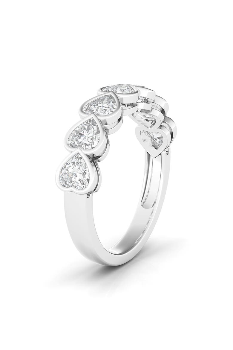 Bezel Heart Lab Created Diamond Ring, Main, color, WHITE GOLD