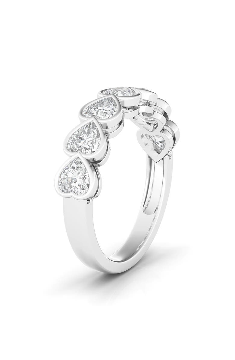 HauteCarat Bezel Heart Lab Created Diamond Ring, Main, color, White Gold