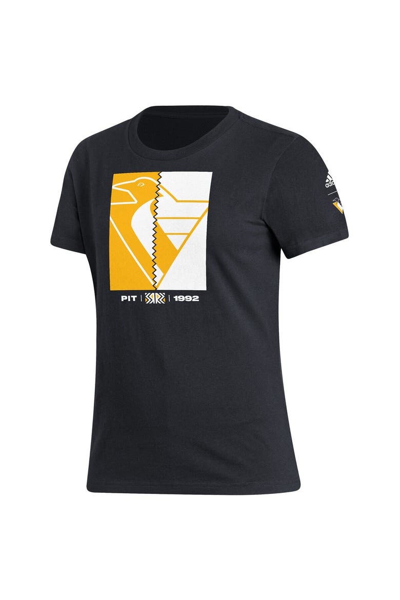 Women's adidas Black Pittsburgh Penguins Reverse Retro 2.0 Playmaker T-Shirt, Alternate, color, Black