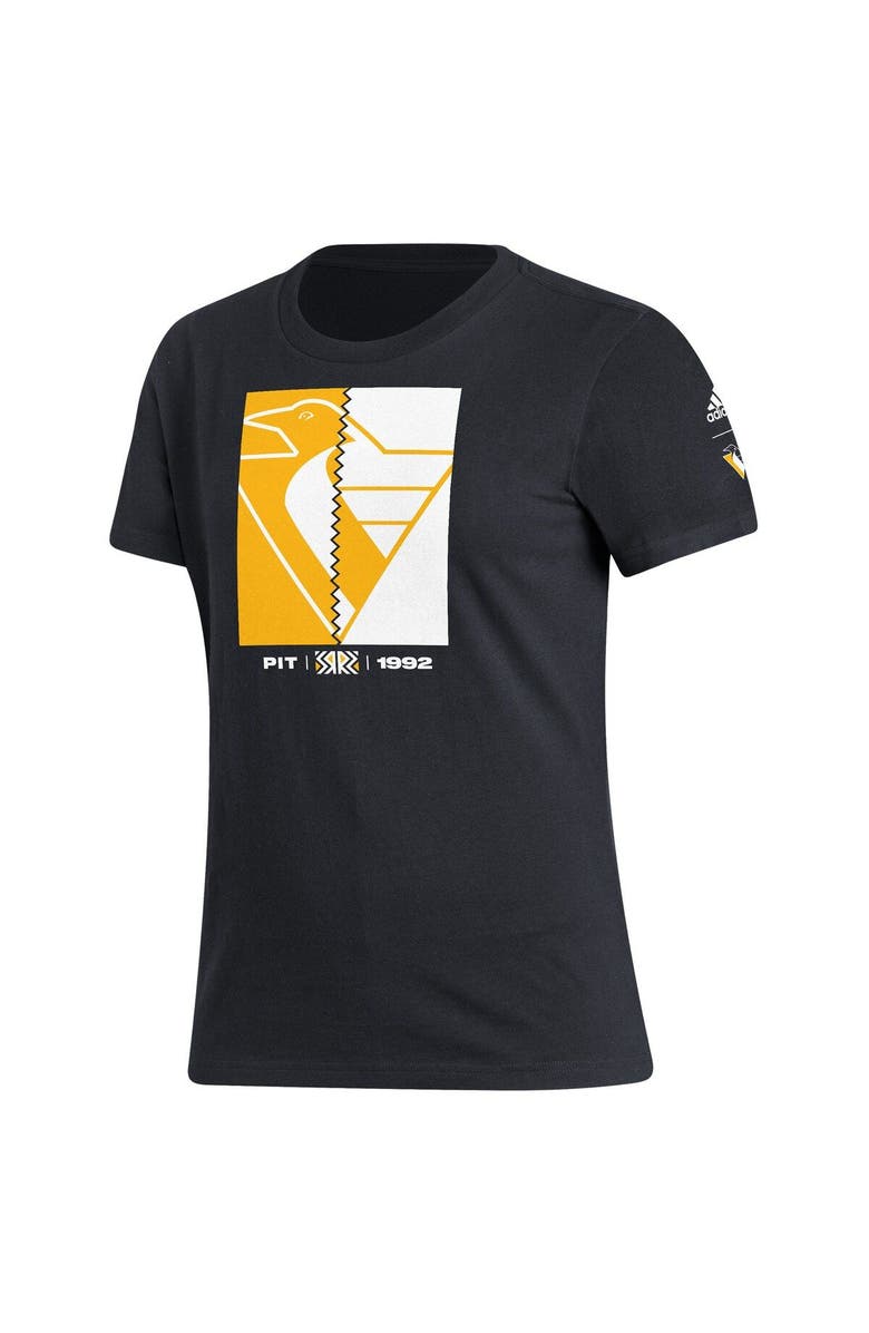 adidas Women's adidas Black Pittsburgh Penguins Reverse Retro 2.0 Playmaker T-Shirt, Alternate, color, 
