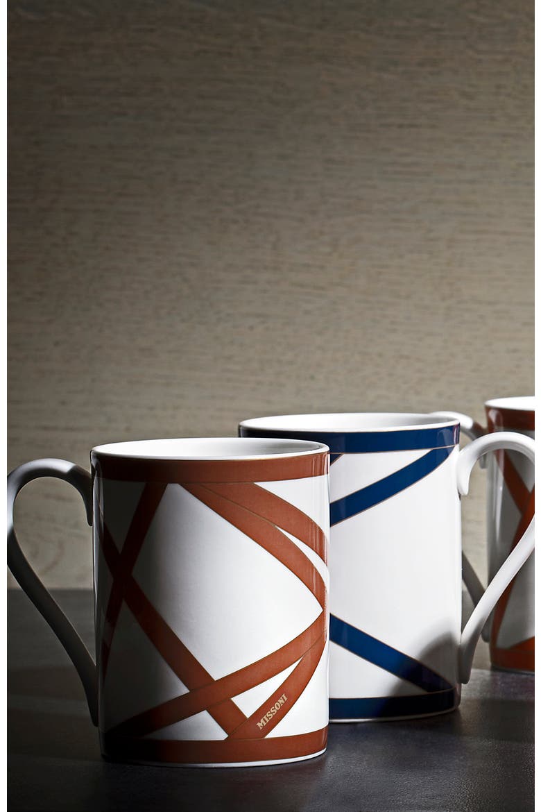 Mug Cup NASTRI in Luxury Box Beige diam. 3", H 3.9", cap. 12.5 oz, Alternate, color, Multicolor