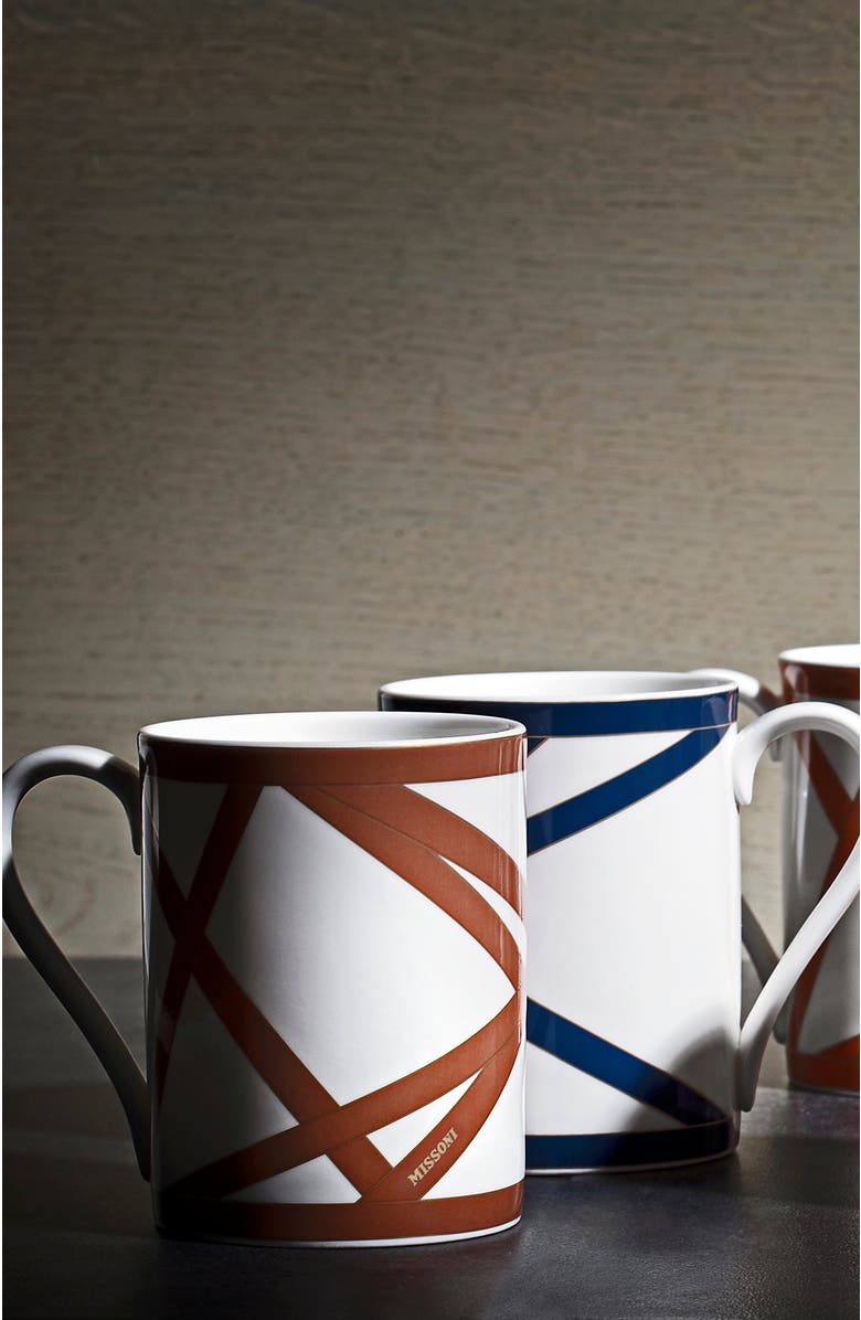 Missoni Home Tableware Mug Cup NASTRI in Luxury Box Beige diam. 3", H 3.9", cap. 12.5 oz, Alternate, color, Multicolor