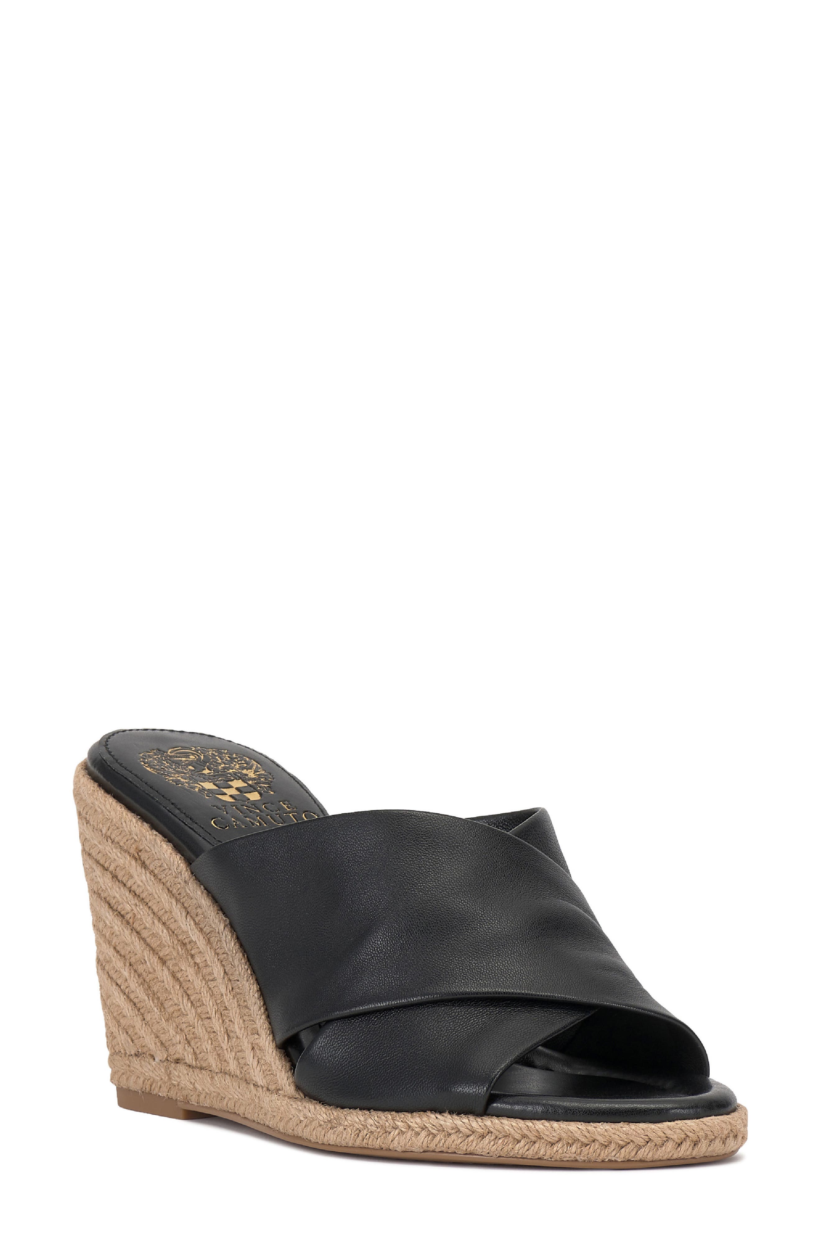 Vince Camuto Fisella Espadrille Wedge Sandal, Main, color, Black