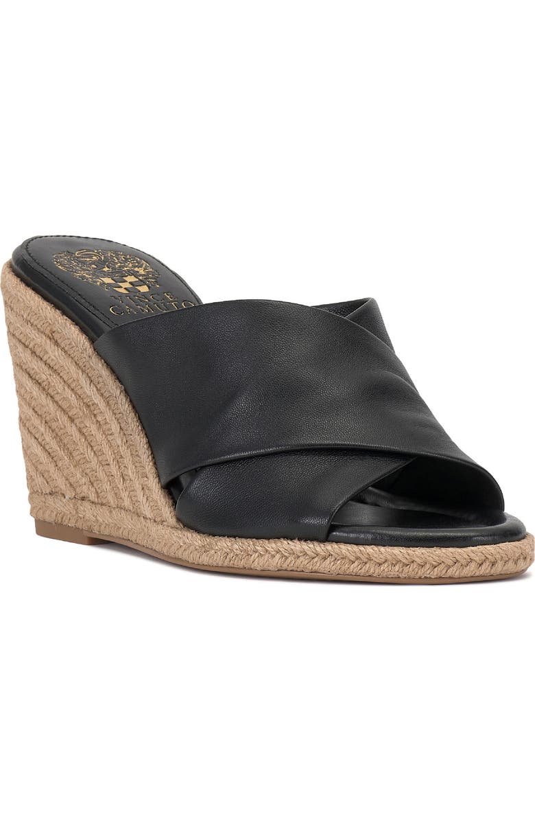 Vince Camuto Fisella Espadrille Wedge Sandal, Main, color, Black