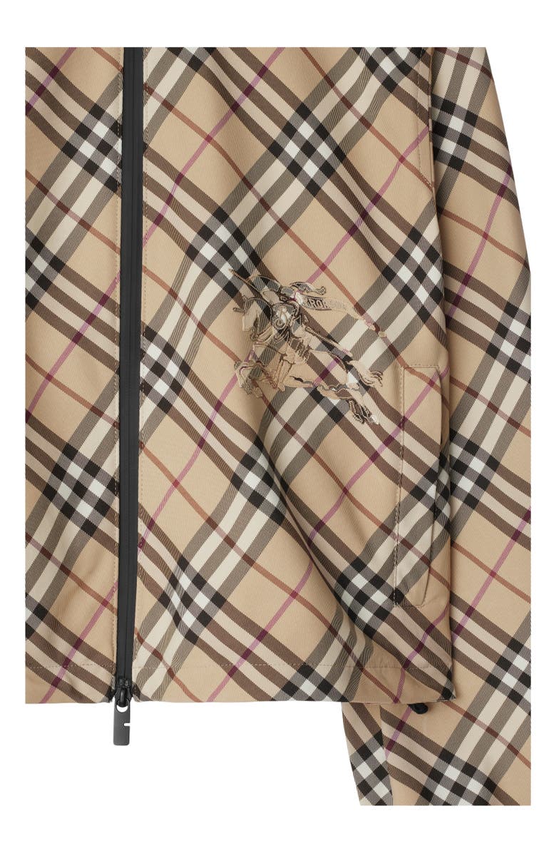 Burberry Check Hooded Jacket, Alternate, color, Alabaster