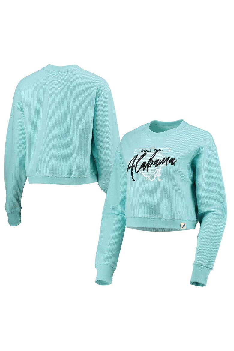 Women's League Collegiate Wear Light Blue Alabama Crimson Tide Corded Timber Cropped Pullover Sweatshirt, Main, color, Light Blue