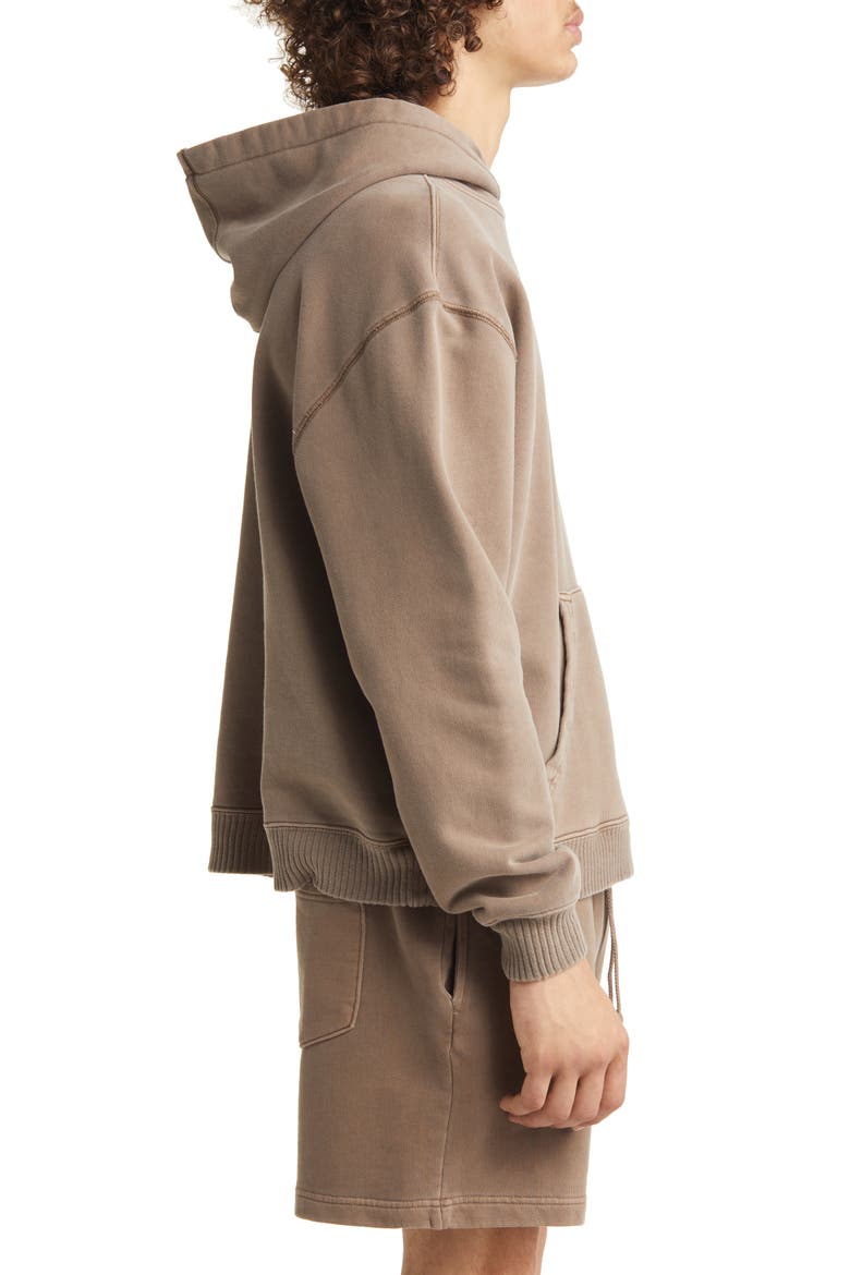 Core Oversize Organic Cotton Brushed Terry Hoodie, Alternate, color, VINTAGE BROWN