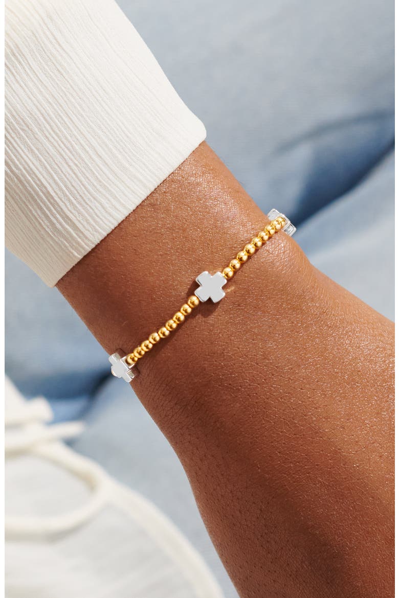 Faith A Little 'Faith, Hope, Courage' Bracelet In In Silver And Gold-Tone Plating, Alternate, color, Metallic Silver