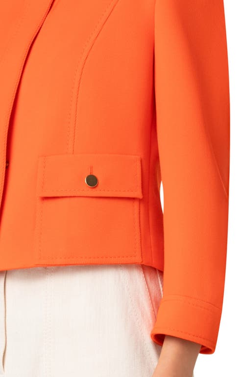 Akris Punto Wool Tricotine Crop Jacket In Orange