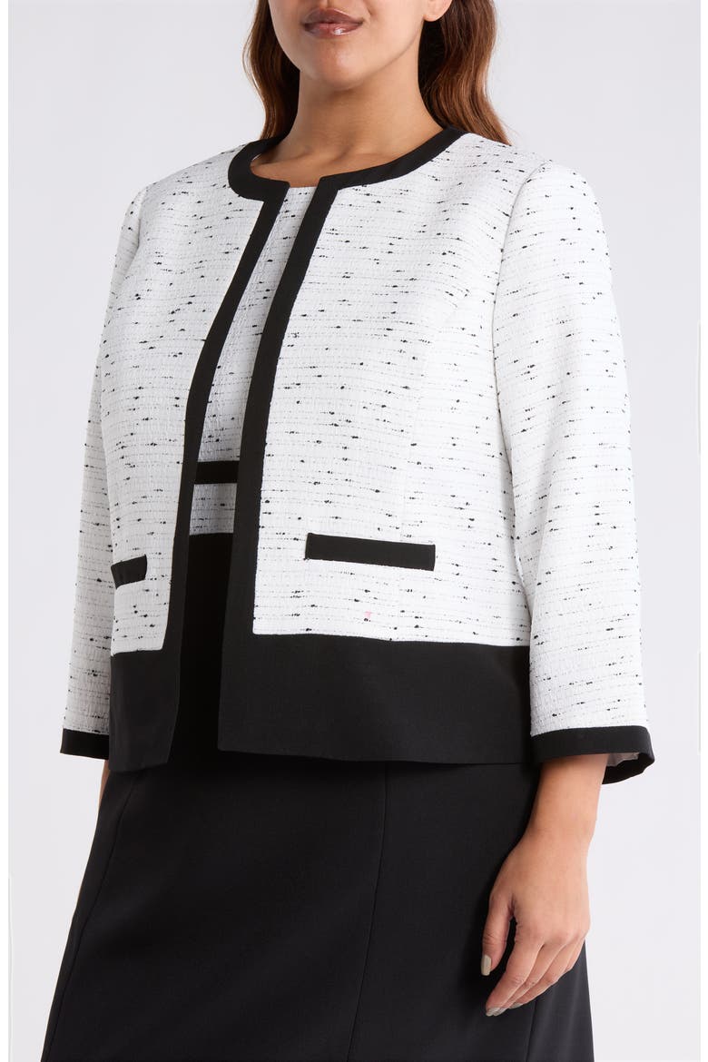 Tweed Cardigan, Alternate, color, LILY WHITE/BLK