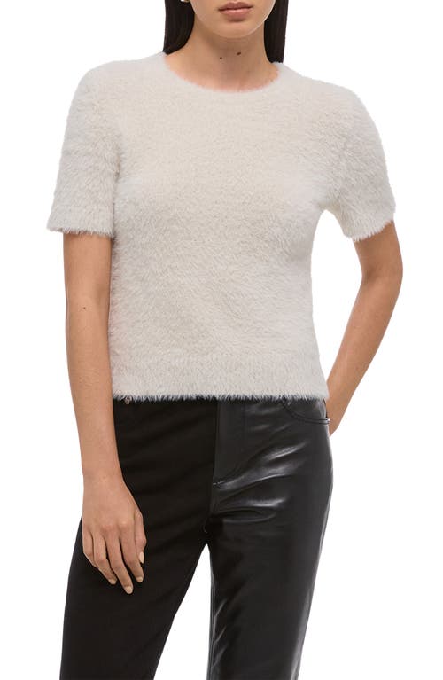 Helmut Lang Eyelash Faux Fur Crop Top In White