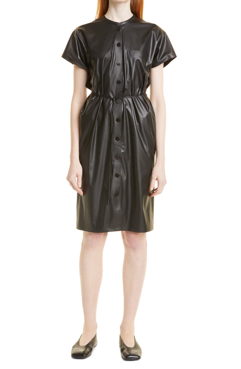 Theory B. Pap Triangle Faux Leather Dress, Main, color, 