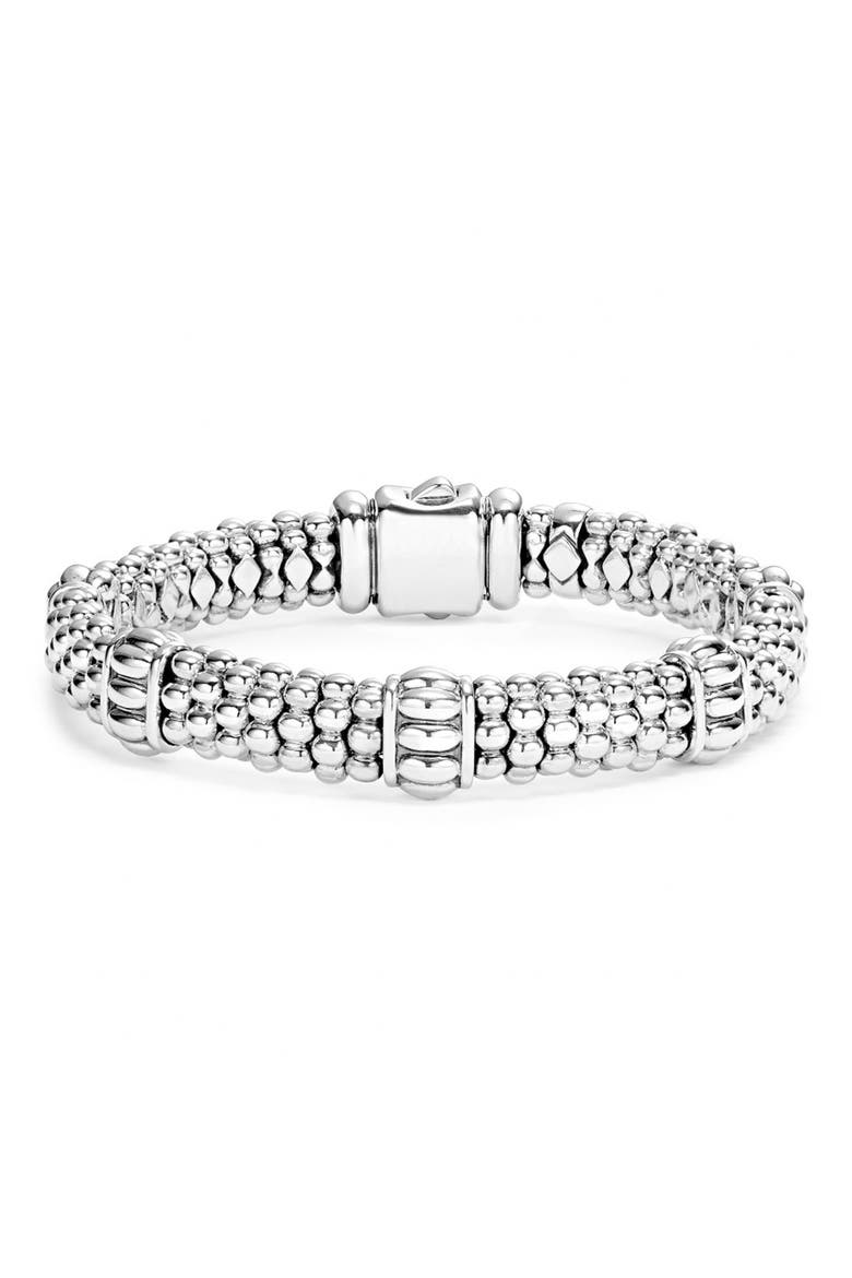 Fluted Station Caviar Rope Bracelet video