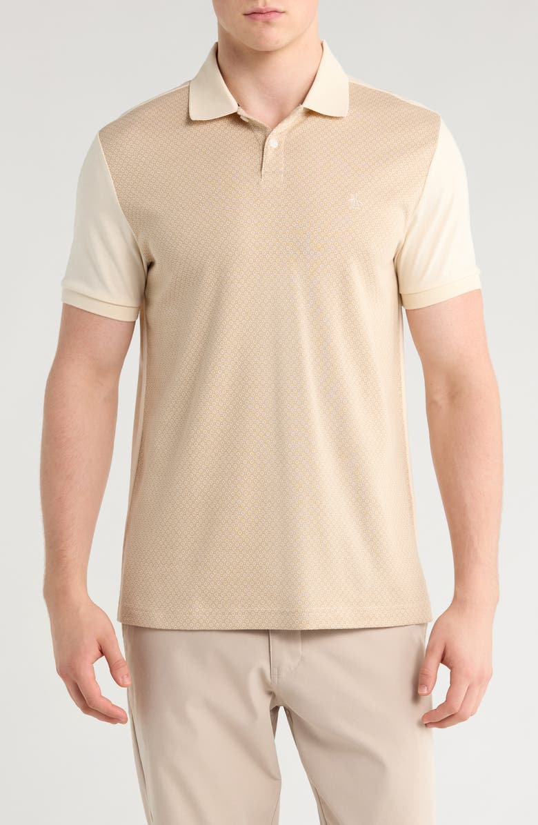 Original Penguin Geometric Jacquard Cotton Jersey Polo, Main, color, Birch