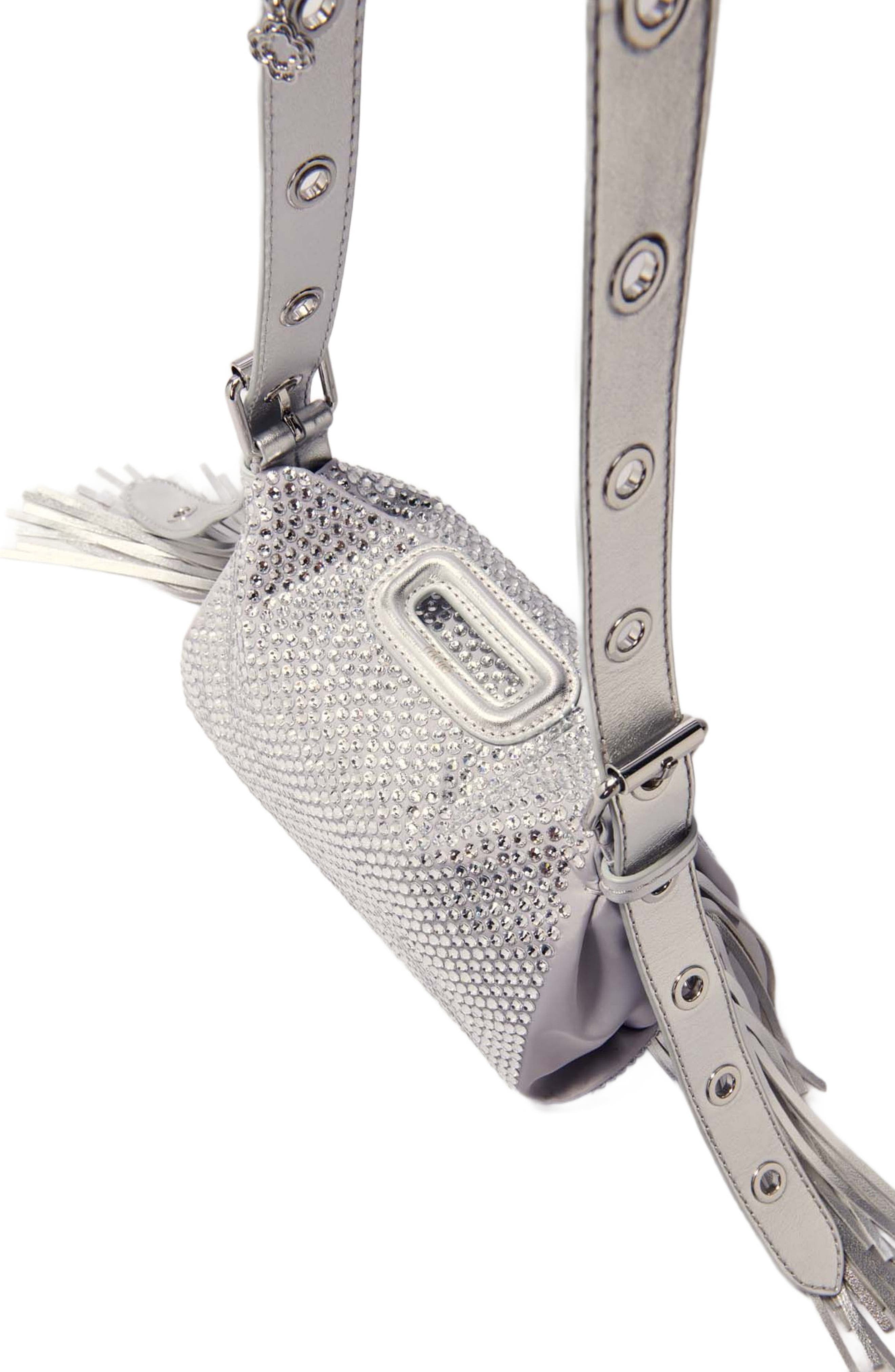 maje Miss M Mini rhinestone bag, Alternate, color, 
