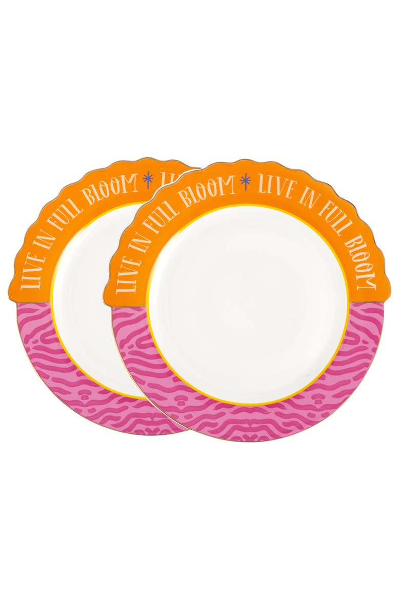 Luohu Porcelain Service Plate 11" Set of 2, Main, color, Pink