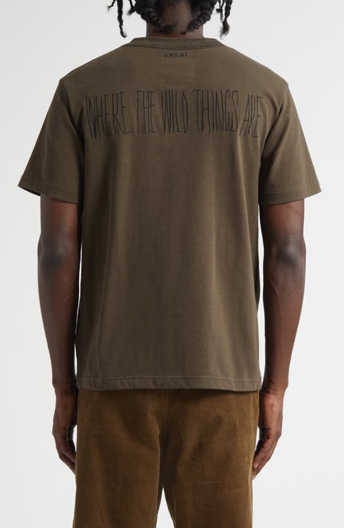 Sacai 'where The Wild Things Are' Graphic T-shirt In Brown