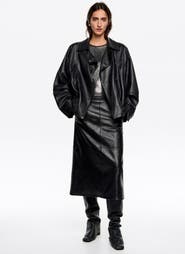 Bimba y Lola Oversize Leather Jacket