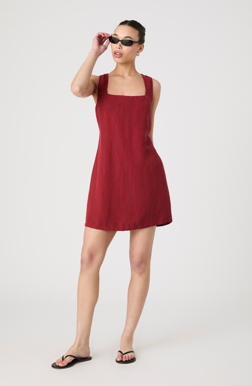 French Connection Birdie Square Neck Minidress In Red