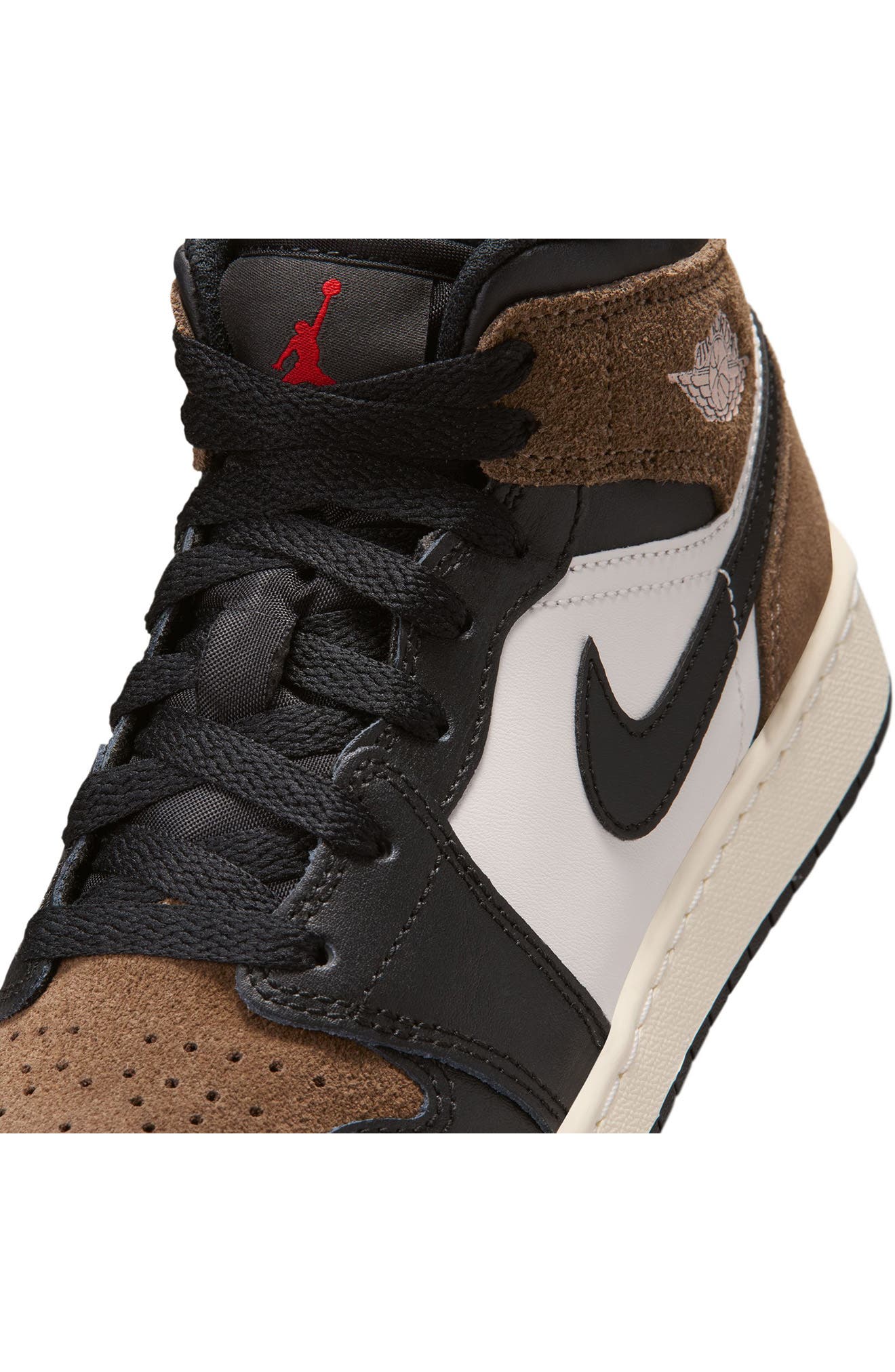 Kids' Air Jordan 1 Mid Sneaker, Alternate, color, 007 BLACK/PHANTM